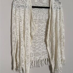 Dex Cream Open-Knit Cardigan